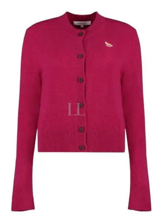 Baby Fox Patch Wool Cardigan Fuchsia - MAISON KITSUNE - BALAAN 2