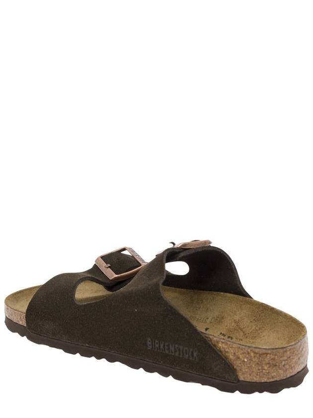 Brown Slip-On Sandals With Engraved Logo In Leather And Cork Man - BIRKENSTOCK - BALAAN 3