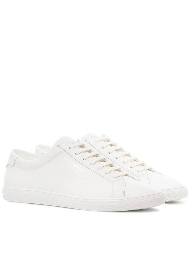 Men's Andy Leather Low Top Sneakers White - SAINT LAURENT - BALAAN 4