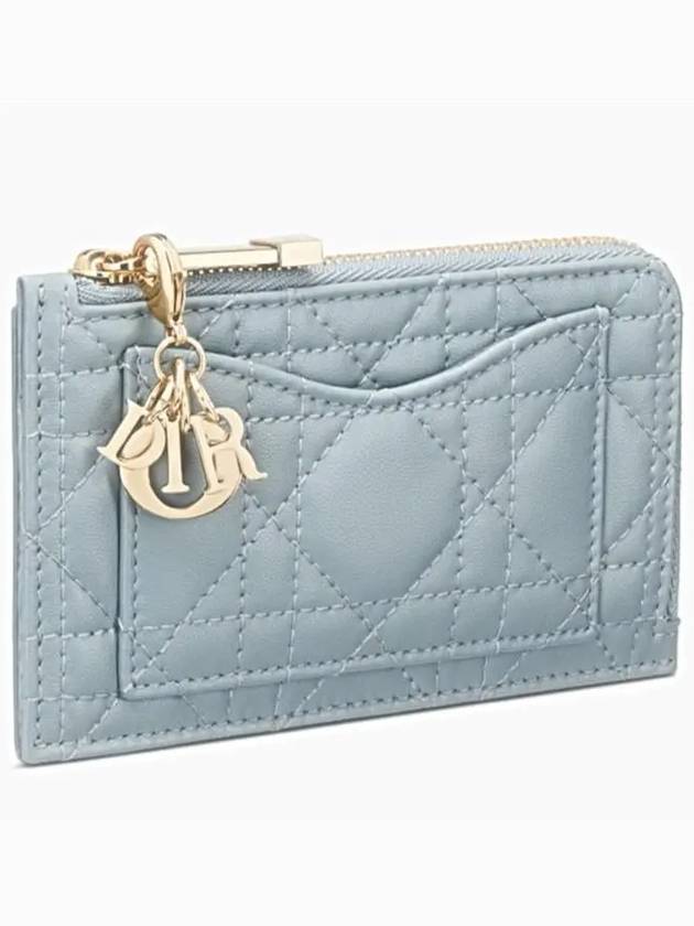 Lady Compact Cannage Zipper Lambskin Card Wallet Cloud Blue - DIOR - BALAAN 3