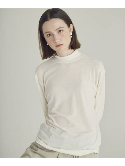 Women's Wool Jersey Turtleneck White - MOTH - BALAAN 2