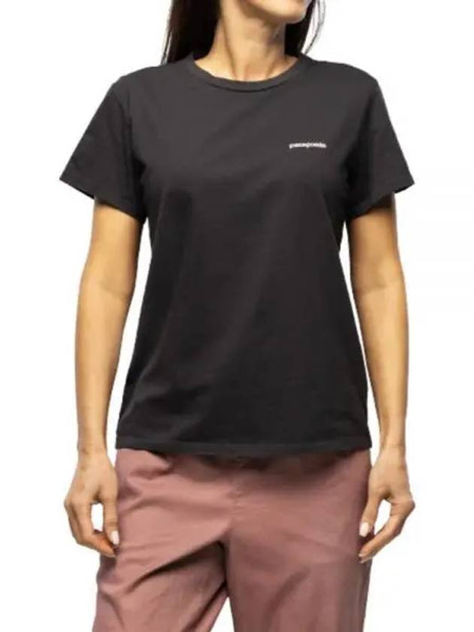 Women's P-6 Mission Organic Cotton Short Sleeve T-Shirt Ink Black - PATAGONIA - BALAAN 2