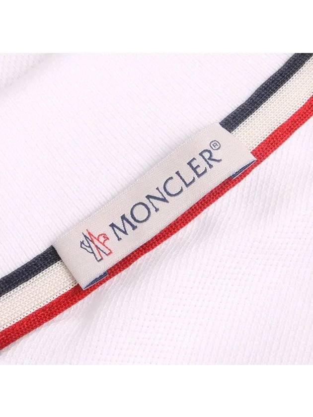 Men's Logo Patch Collar PK Shirt White - MONCLER - BALAAN.