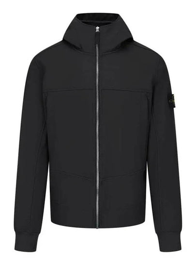 Soft Shell Brushed Lining Zip Up Hoodie Black - STONE ISLAND - BALAAN 2