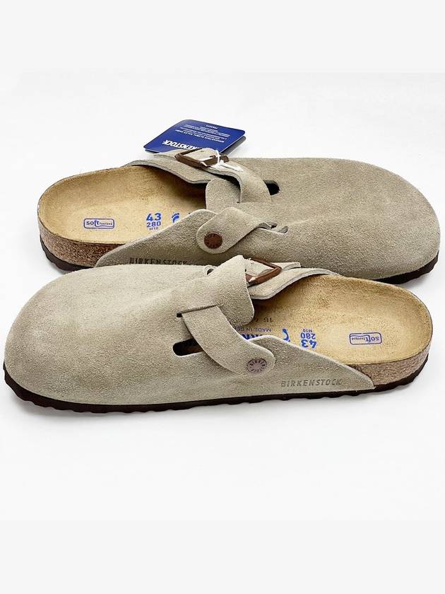 Boston Soft Footbed Suede Medium Narrow Slippers Taupe - BIRKENSTOCK - BALAAN 10