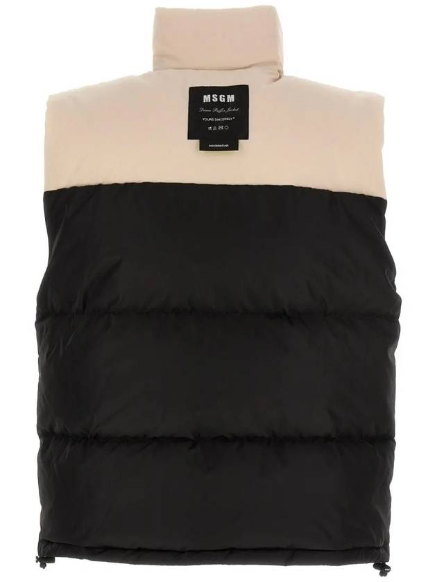 Logo Two Tone High Neck Padded Vest Black - MSGM - BALAAN 4