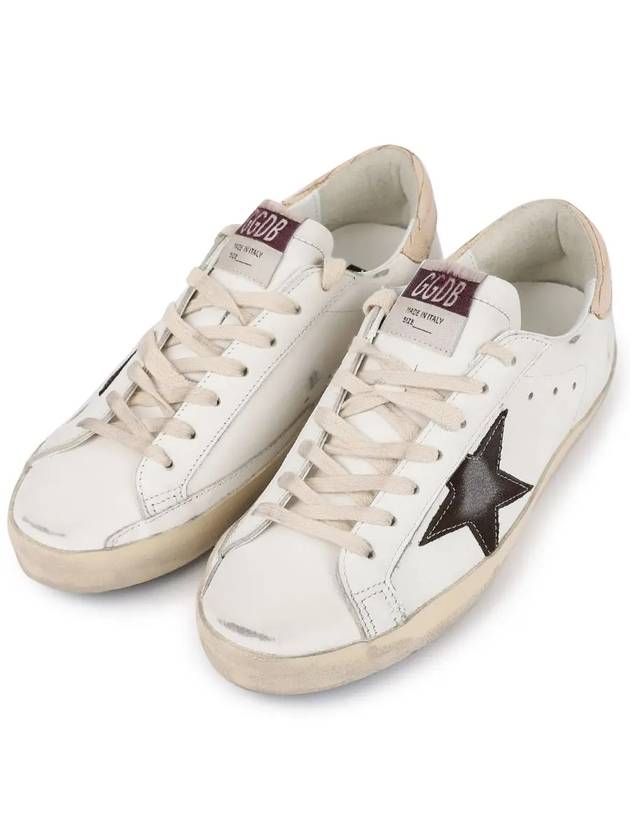 Superstar Brown Tab Classic Leather Low Top Sneakers White - GOLDEN GOOSE - BALAAN 2