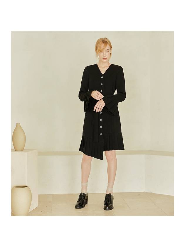 Milpa pleated dress blazer black - AILE DE - BALAAN 1