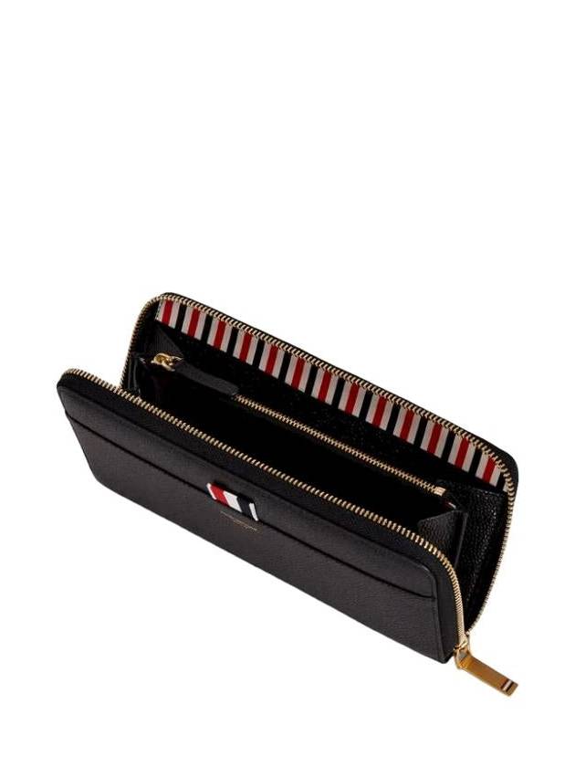 Grosgrain Tab Leather Continental Long Wallet Black - THOM BROWNE - BALAAN 4