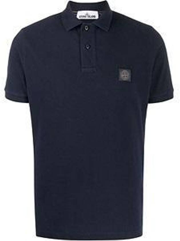 Stone Island Logo Patch Cotton Blend Pique Polo Shirt 701522S67 - STONE ISLAND - BALAAN 3