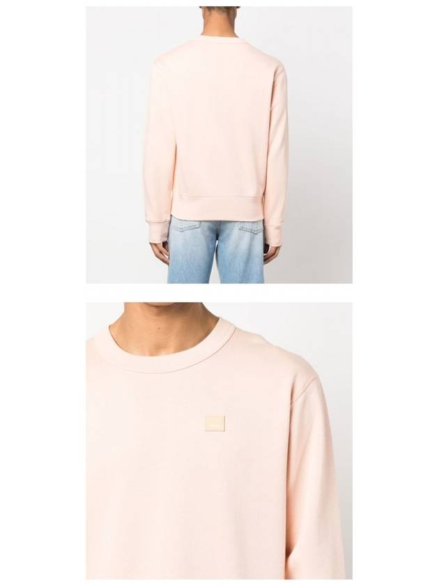 Face Logo Patch Cotton Sweatshirt Powder Pink - ACNE STUDIOS - BALAAN 6