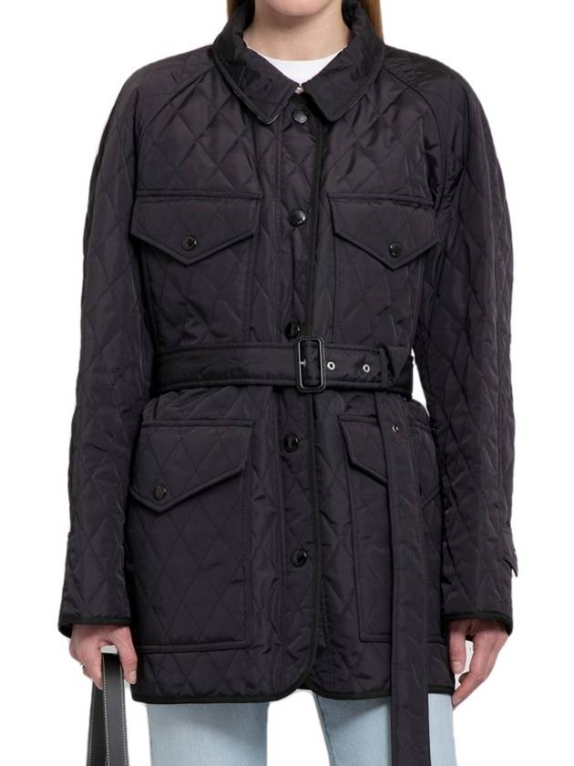 Diamond Quilted Nylon Canvas Field Jacket Black - BURBERRY - BALAAN 5