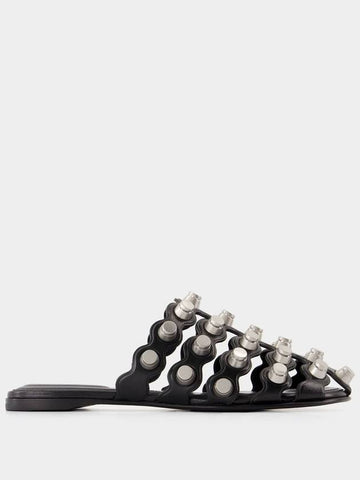 Rexa Cage Slide Flat Shoes - Alexander Wang - Leather - Black - ALEXANDER WANG - BALAAN 1