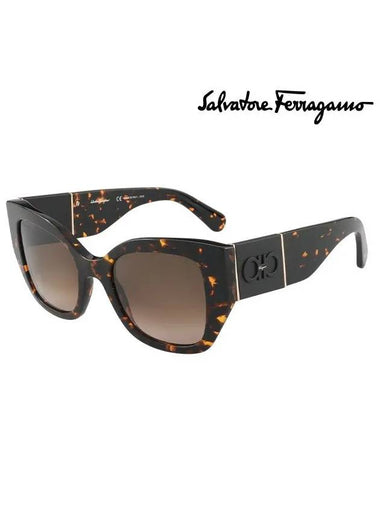 Square Acetate Sunglasses Brown - SALVATORE FERRAGAMO - BALAAN 1