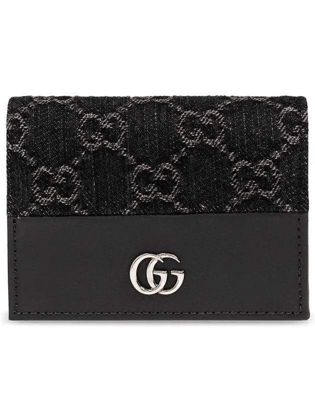 GG Marmont Card Wallet Grey Black - GUCCI - BALAAN 2