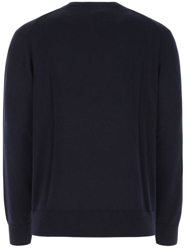 Fox Head Patch Regular Round Neck Pullover Knit Top Navy - MAISON KITSUNE - BALAAN 3