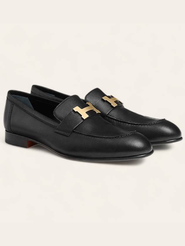 Paris Goatskin Loafers Permabrass Noir - HERMES - BALAAN 4