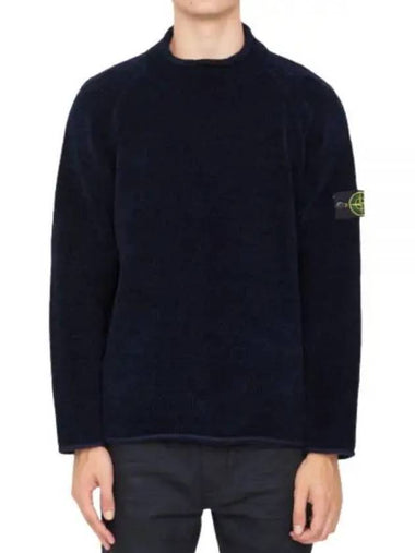 Wappen patch turtleneck knit navy light yellow 7715513A5 - STONE ISLAND - BALAAN 1