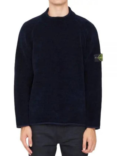 Men's Wappen Patch Knit Turtleneck Navy - STONE ISLAND - BALAAN 2