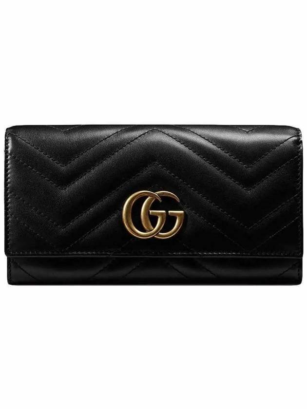 GG Marmont Matelasse Continental Long Wallet Black - GUCCI - BALAAN 3