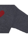 Intarsia Heart Logo Turtleneck Grey - AMI - BALAAN 5