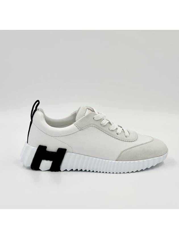 Bouncing Leather Low Top Sneakers Blanc - HERMES - BALAAN 4