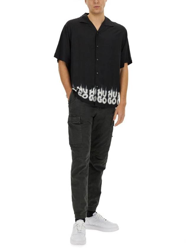 Hugo Boss Oversized Shirt With Smoked Printed Logo - HUGO BOSS - BALAAN 2