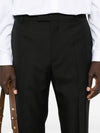 Wool blend straight pants black - GUCCI - BALAAN 3