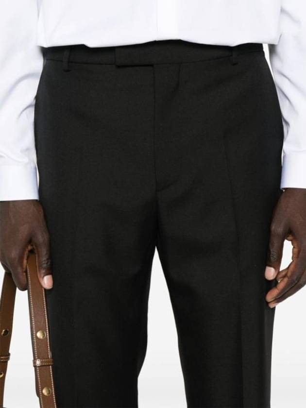 Wool blend straight pants black - GUCCI - BALAAN 3