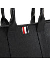 Three Stripe Tab Stripe Leather Tote Bag Black - THOM BROWNE - BALAAN 7