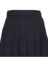 Super 120S Twill Below Knee Pleated Skirt Navy - THOM BROWNE - BALAAN 10