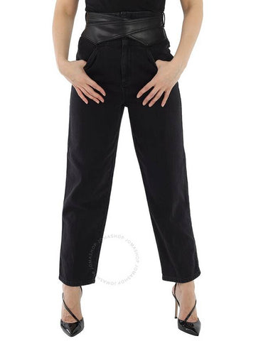 Pinko Ladies Black Shelby Slim-fit Trousers, Waist Size 27" - PINKO - BALAAN 1