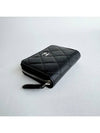 Classic Zipped Coin Purse Grained Calfskin Silver Black - CHANEL - BALAAN 6