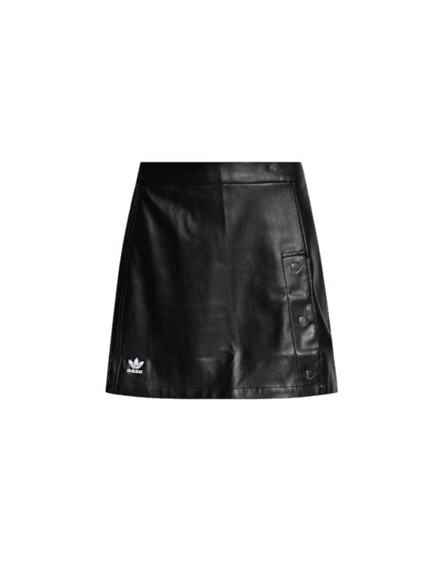 Original Women's Pow Leather A-Line Skirt Black - ADIDAS - BALAAN 1