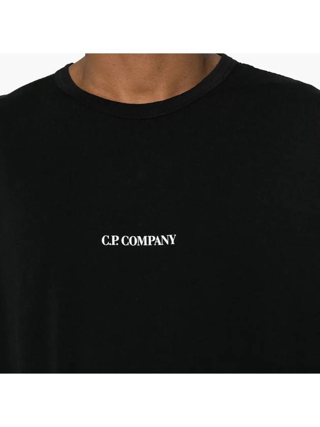 24/1 Jersey Garment Dyed Logo Short Sleeve T-Shirt Black - CP COMPANY - BALAAN 6