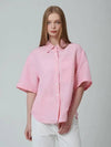 Semi-overfit linen half-sleeve shirt pink - PINBLACK - BALAAN 2