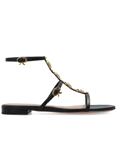 Gianvito Rossi Leather Sandals, Women's, Black - GIANVITO ROSSI - BALAAN 1