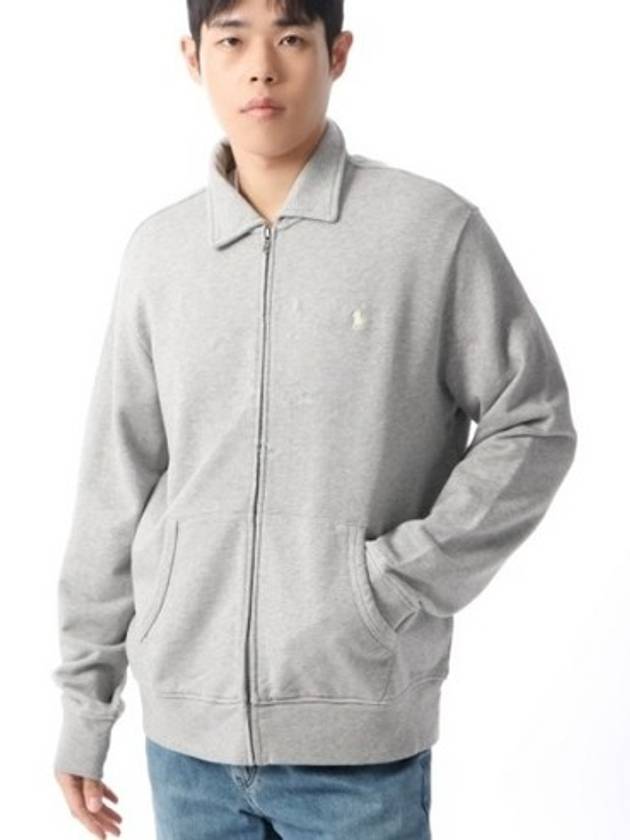 Embroidered Pony Logo Zip-Up Jacket Grey - POLO RALPH LAUREN - BALAAN 2