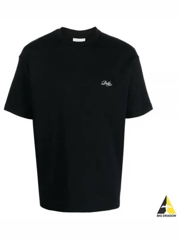 Le T Shirt Drole Elegance B TS150 CO002 BLACK embroidery short sleeve - DROLE DE MONSIEUR - BALAAN 1