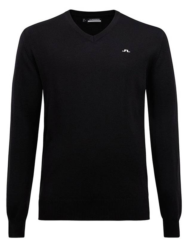 Men's Lehman V-Neck Knit Top Black - J.LINDEBERG - BALAAN 3