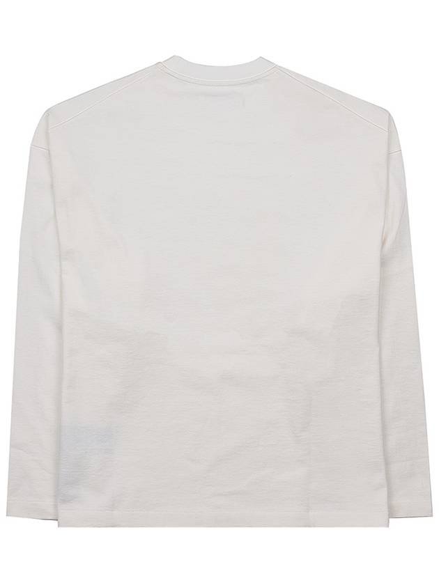 Logo Print Cotton Long Sleeve T-Shirt White - JIL SANDER - BALAAN 3