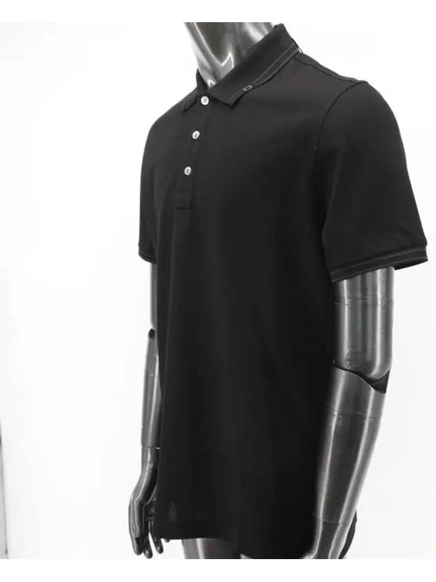 Classic Cotton Polo Shirt Black - SALVATORE FERRAGAMO - BALAAN 5