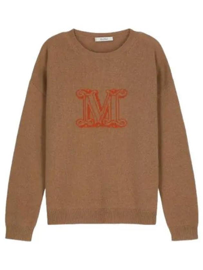 Edo Monogram Cashmere Knit Top Brown - MAX MARA - BALAAN 2