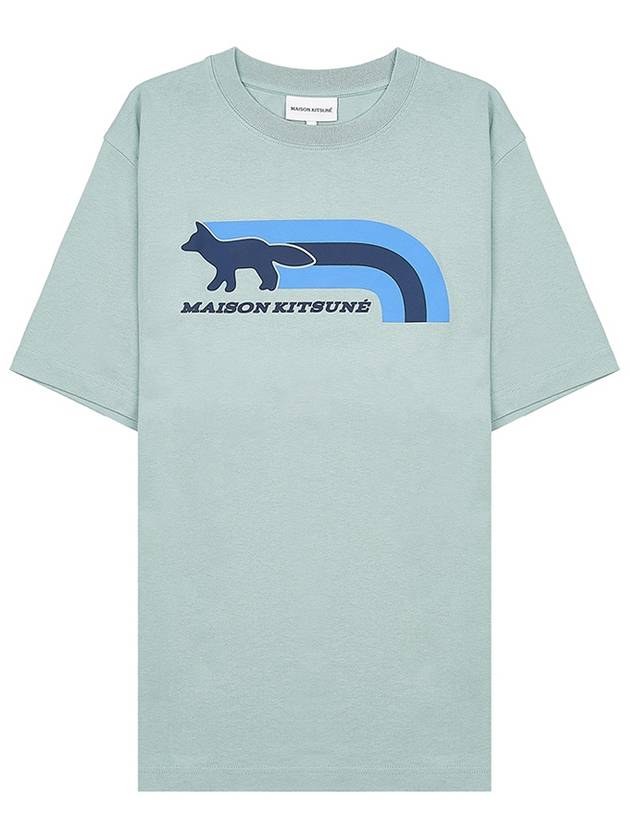 Men's Flash Fox Comfort Short Sleeve T-Shirt Blue - MAISON KITSUNE - BALAAN 9