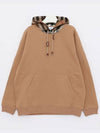 Check Cotton Blend Hoodie Camel Beige - BURBERRY - BALAAN 2