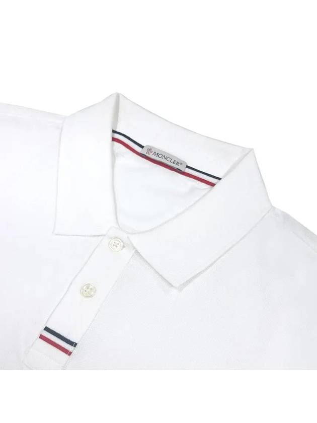 Logo Patch Short Sleeve Polo Shirt White - MONCLER - BALAAN 3