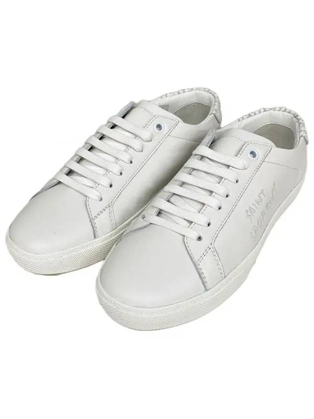 Women's Court Classic Python Low Top Sneakers White - SAINT LAURENT - BALAAN 3