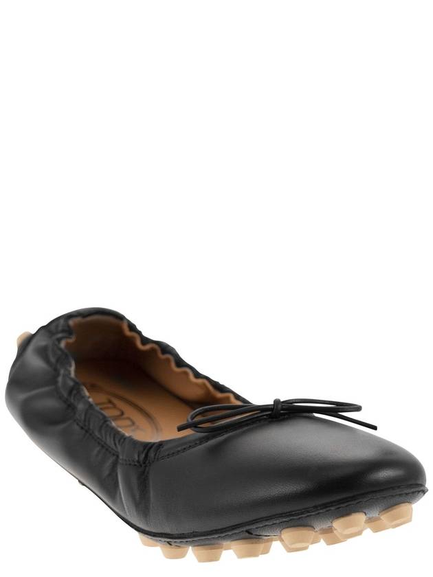 Bubble Leather Ballerina Black - TOD'S - BALAAN 3