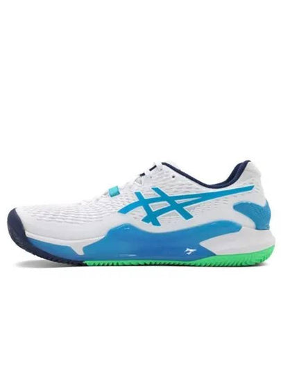 23 Gel Resolution 9 Clay Tennis Low Top Sneakers Blue White - ASICS - BALAAN 2