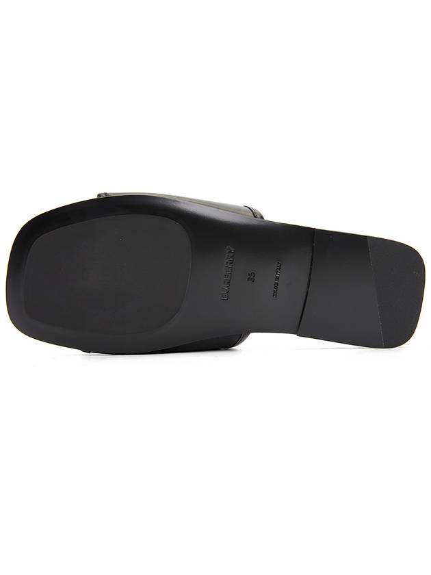 Caroline Leather Slide Slippers Black - BURBERRY - BALAAN.